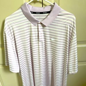 Nike Golf dri fit polo XXL purple white stripe